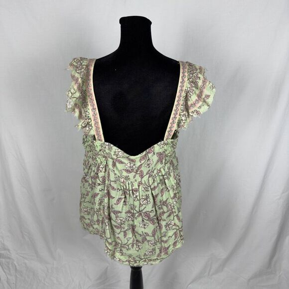 Free People NWT Nala Printed Babydoll Top - Women’s L - Picture 3 of 10